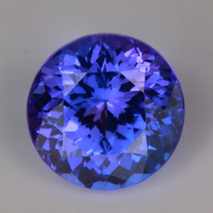 beautiful round brilliant cut tanzanite gem