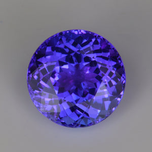 blue violet color round brilliant cut rare gemstone tanzanite