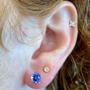 round cut tanzanite earrings