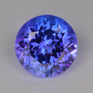 blue violet round brilliant tanzanite gemstone