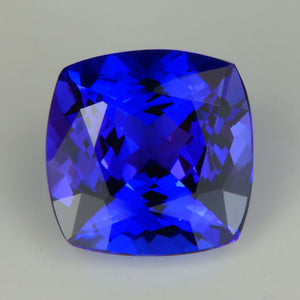 square cushion cut blue and violet tanzanite gem