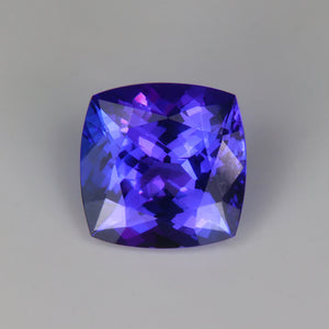 square tanzanite gem mostly violet