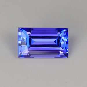 blue violet rectangular step cut tanzanite