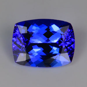 violet blue tanzanite gemstone antique cushion cut