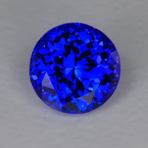 Hold for Shelley Mostly Blue Round Brilliant Cut Tanzanite Gemstone 6.72 Carats