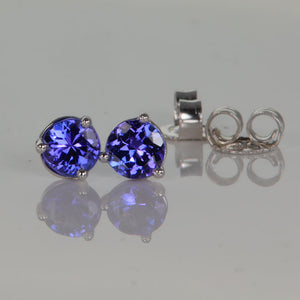 0.58ctw round Tanzanite Stud Earrings