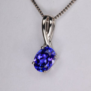 Tanzanite Pendant 1.58 Ct in 14 Karat White Gold