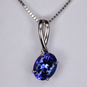 14k White Gold and Tanzanite Pendant