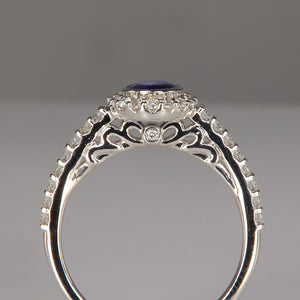 Tanzanite gemstone diamonds details ring