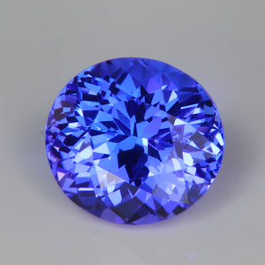 oval cut tanzanite gemstone mostly blue