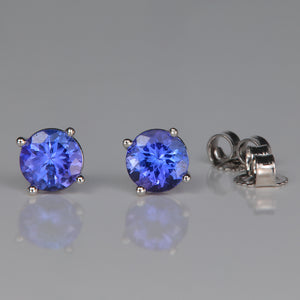 white gold tanzanite stud earrings
