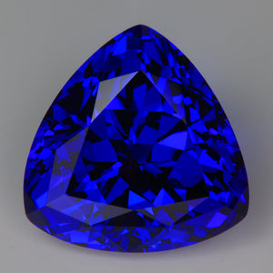 violet blue trilliant cut tanzanite gem