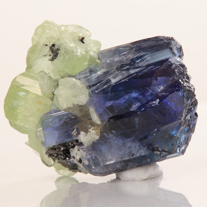 tanzanite and diopside mineral crystal