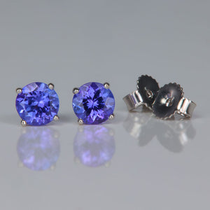 tanzanite gemstone earrings in white gold