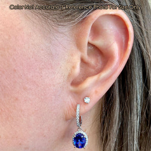 size of tanzanite and diamond earrings