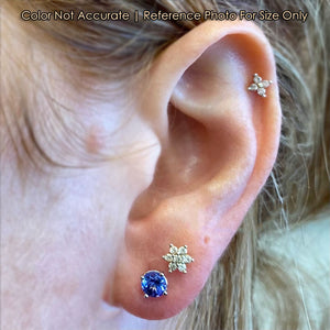 round brilliant tanzanite stud earrings size