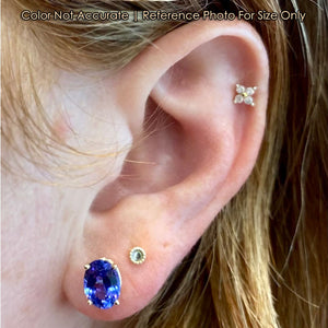 oval cut tanzanite gemstone earrings size