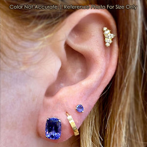 white gold antique cushion tanzanite earring