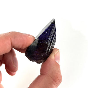 Very large dark blue violet tanzanite crystal