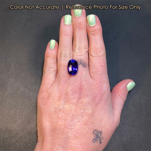 size of tanzanite gem on hand