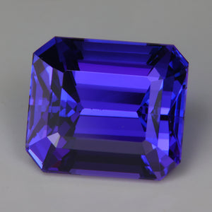 emerald cut blue violet tanzanite gemstone