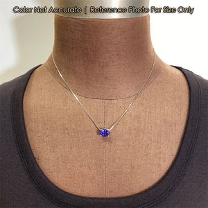 white gold tanzanite gem necklace size