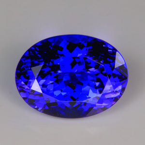 oval cut tanzanite mostly blue color