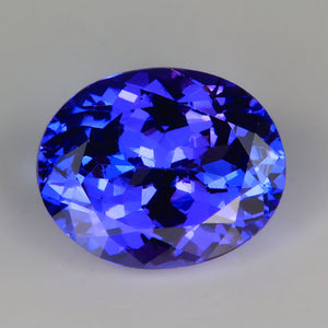 oval cut blue violet tanzanite gemstone
