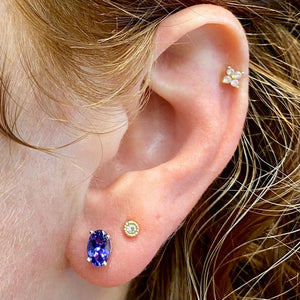 tanzanite earrings in white gold size on ear