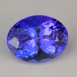 oval violet blue color tanzanite gemstone