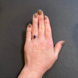 14k yellow gold oval tanzanite ring