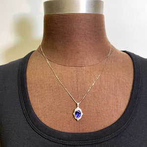 oval tanzanite diamond white gold