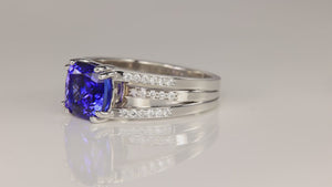 14K White Gold Tanzanite and Diamond Ring 5.05 Carats*