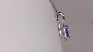 14K White Gold Tanzanite Pendant With Diamond Halo 1.08cts