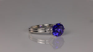 14K White Gold Oval Tanzanite Ring 3.40 Carats