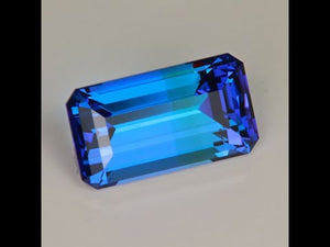 Violet Blue Emerald Cut Tanzanite Gemstone 10.83cts