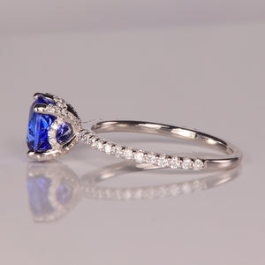 white gold diamond and tanzanite gemstone ring