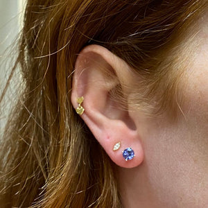 round tanzanite stud earrings