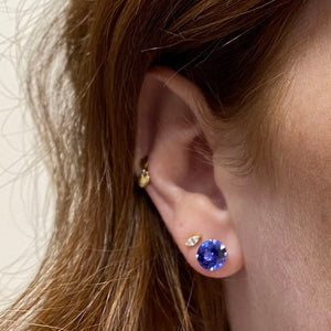 round tanzanite stud earrings