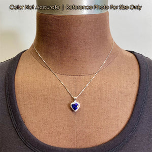 heart shape tanzanite gemstone and diamond pendant size on