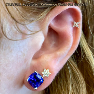 tanzanite gemstone earrings size on ear