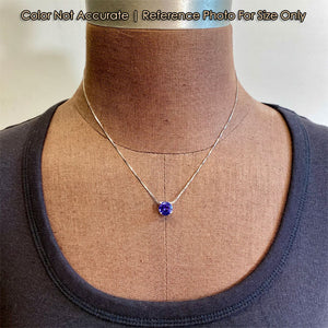 white gold tanzanite necklace size