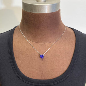 heart shape tanzanite necklace