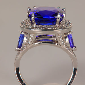 square cushion tanzanite ring