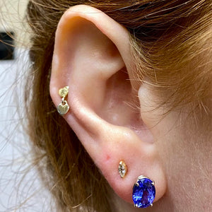 white gold oval tanzanite gem stud earrings