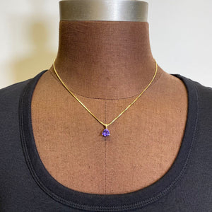 trilliant yellow gold tanzanite pendant