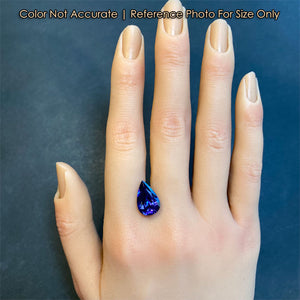 pear shape tanzanite 6.52ct on hand