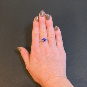 white gold round brilliant tanzanite ring solitaire engagement