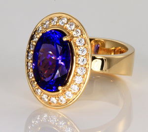 Tanzanite Ring 6.08 Carat Designed by Christopher Michael