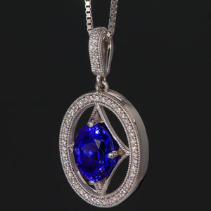 Tanzanite and Diamond Pendant 2.06 Carats
